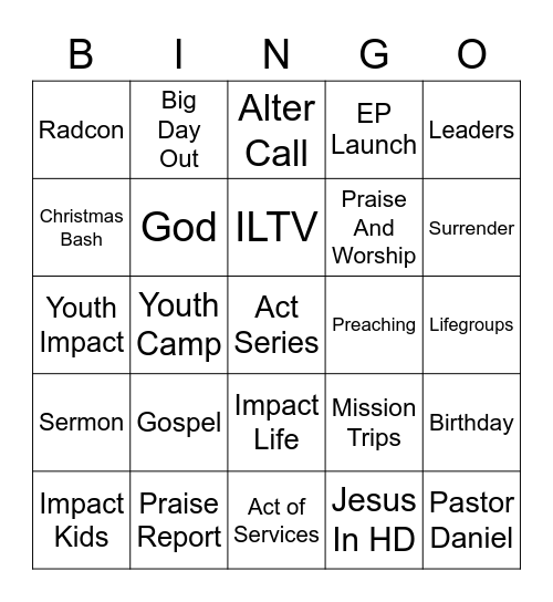 ILC Bingo Card