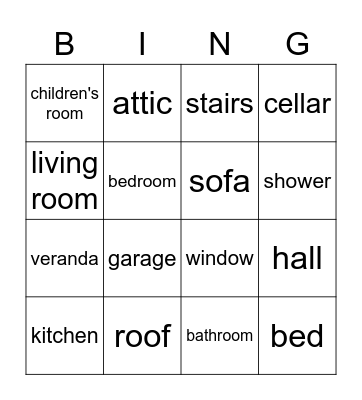At home Bingo Card