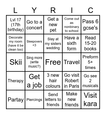 2023 bingo Card