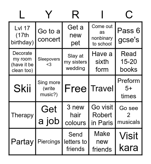 2023 bingo Card