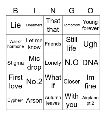 @jeonikkh Bingo Card