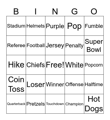 Football Bingo Card