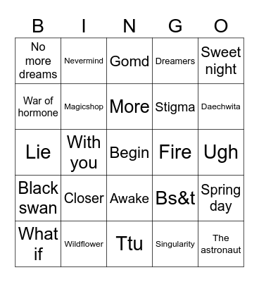 MiniminizzLover 🐸💗🧿 Bingo Card