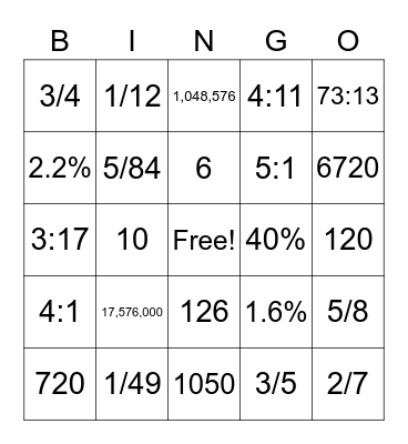 Algebra Review 13.1-13.4 Bingo Card