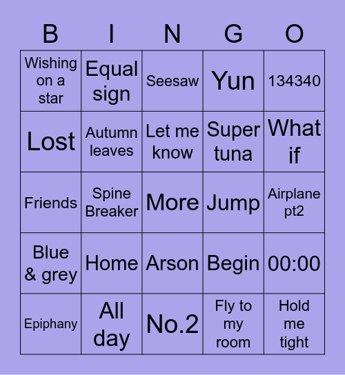 @2014_Anushka Bingo Card