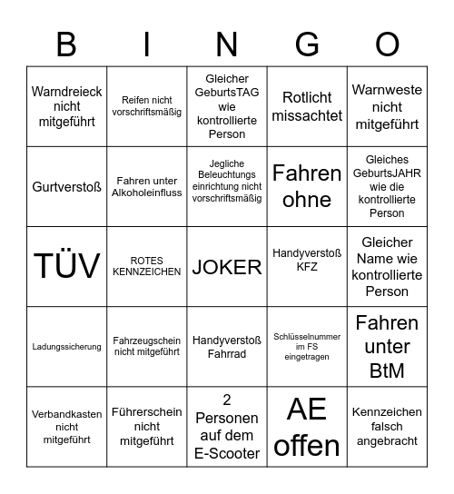 VK BINGO Card