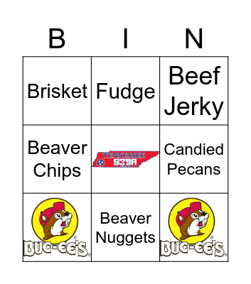 TN S3DA Buc-ee's Bingo Card