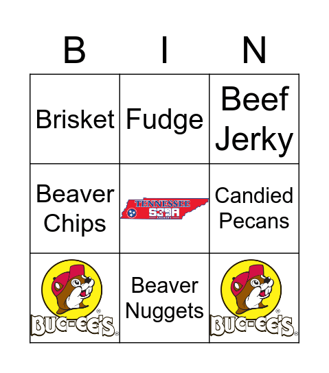 TN S3DA Buc-ee's Bingo Card