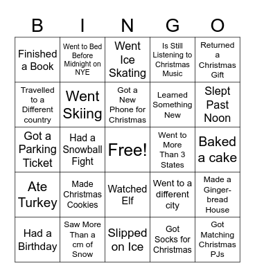 Find Someone Who ____ Over Break Bingo Card