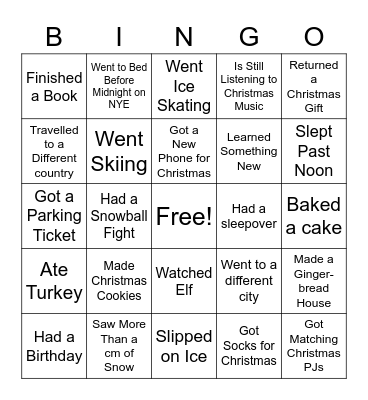 Find Someone Who ____ Over Break Bingo Card