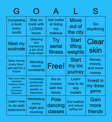 Vision Board Bingo Card