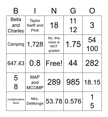 Bingo Card