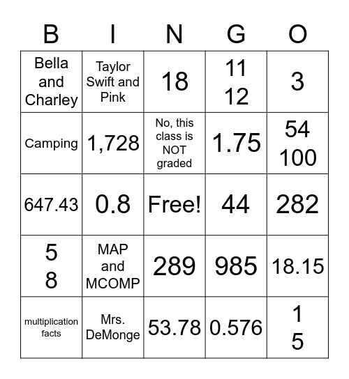 Bingo Card