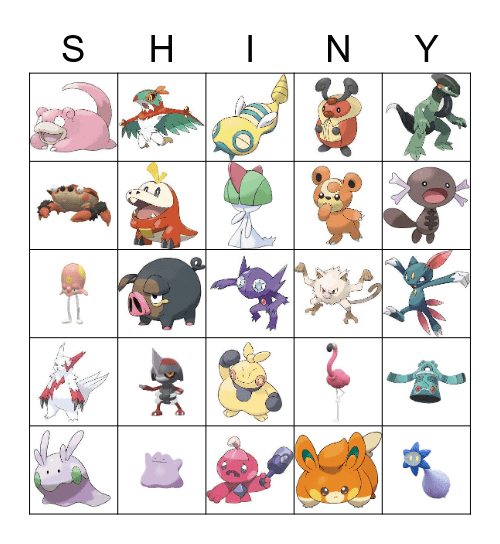 Shiny Bingo Card