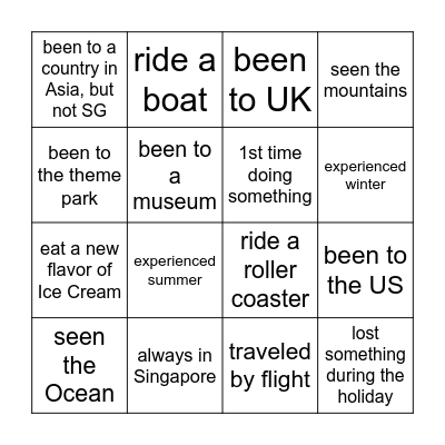 Jan 9 Bingo Card
