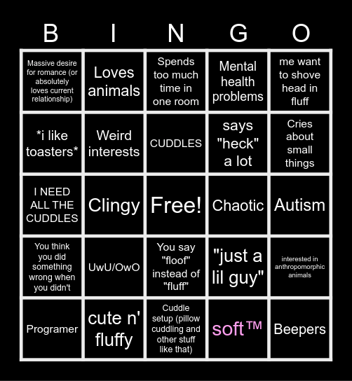 FURRY BINGO Card