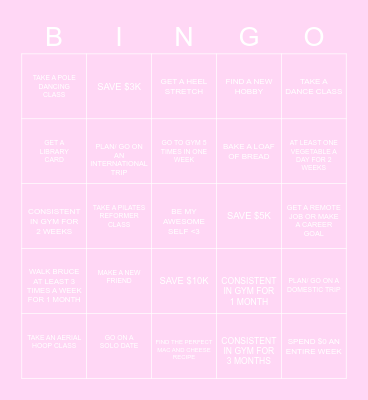Keara's 2023 BINGO Card Bingo Card