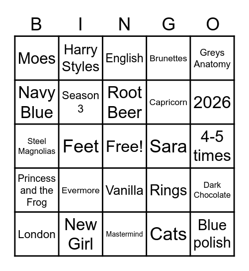 Jordyn♑Bingo Card