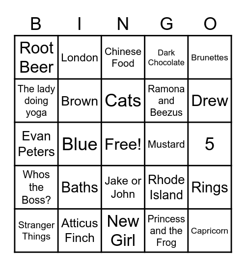 Jordyn♑Bingo Card