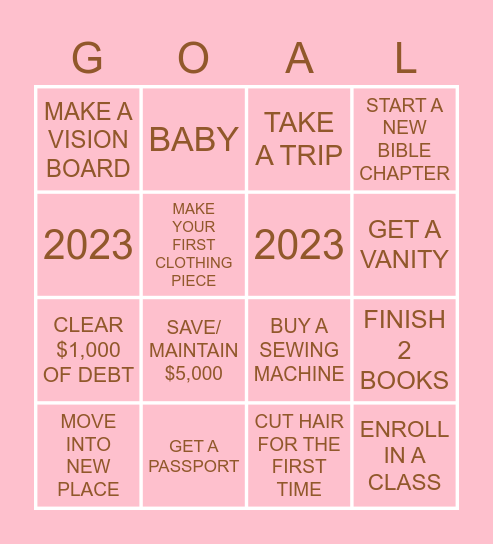 JOURNEY THROUGH 2023 Bingo Card