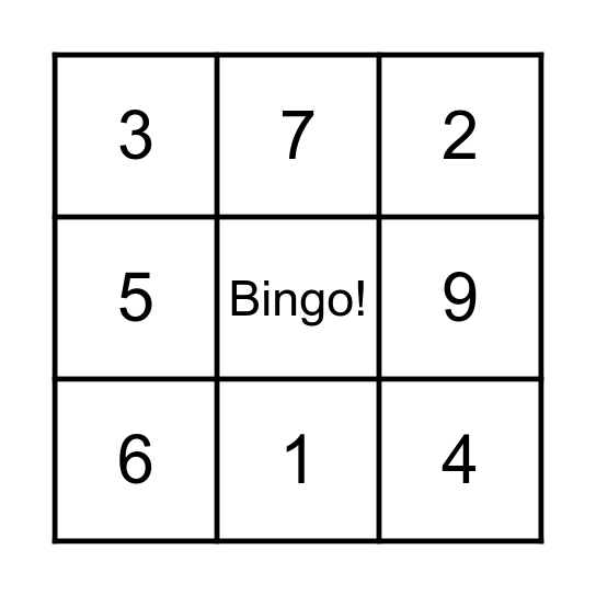 Bingo: Números 1-10 Bingo Card