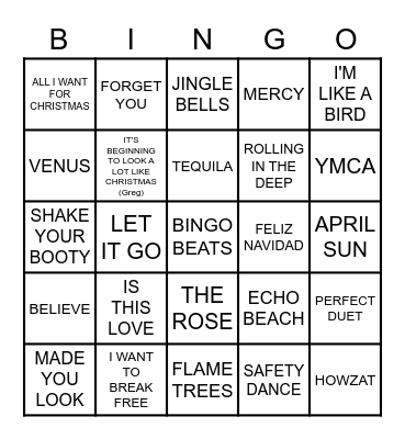 BINGO BEATS Bingo Card