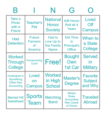 2023 Tax Homecoming Bingo Card