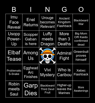 One Piece 2023 Bingo Card