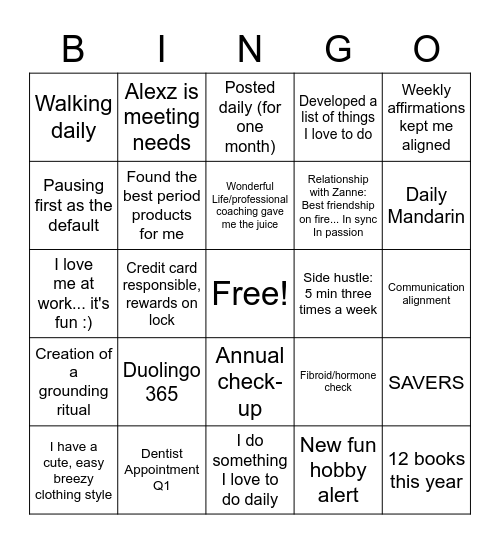 2023 Bingo Card