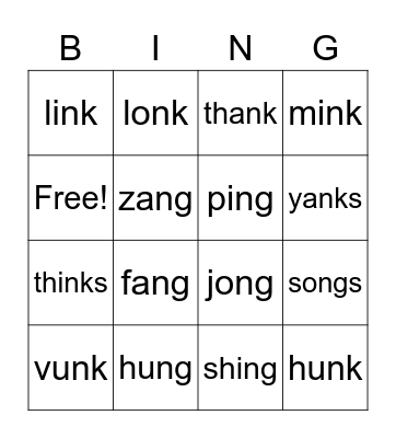 Wilson Bingo Card