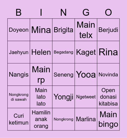 10bing Bingo Card