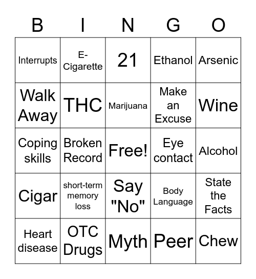 Review Bingo Card