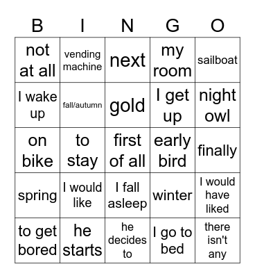 fr2 1er semestre Bingo Card