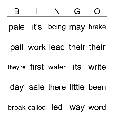 3rd Grade Trick Words 3 Bingo Card