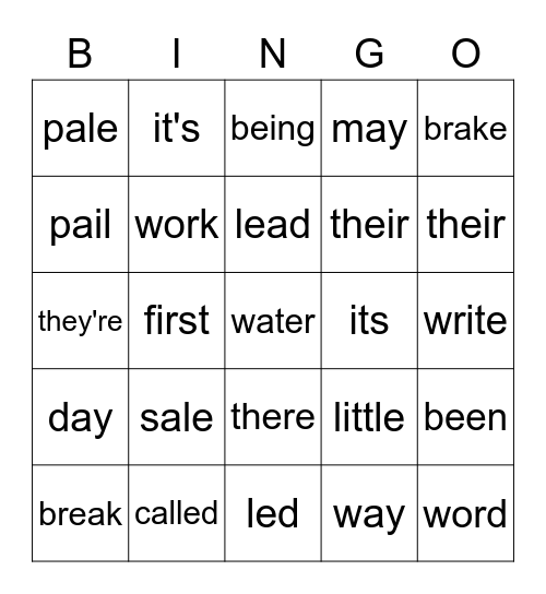 3rd Grade Trick Words 3 Bingo Card