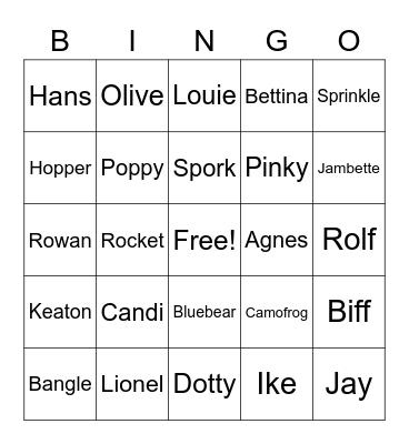 Animal Crossing Villager Hunting Bingo Card