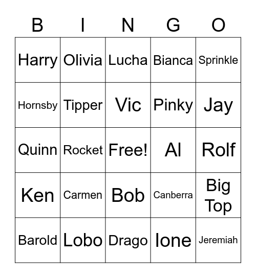 Animal Crossing Villager Hunting Bingo Card