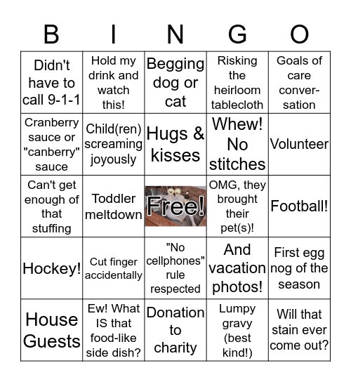Thanksgiving Bingo 2015 Bingo Card