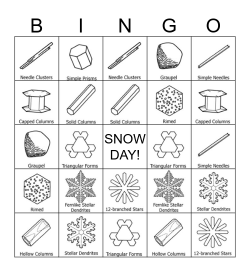 Snowflake BINGO Card