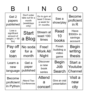 2023 Bingo Card