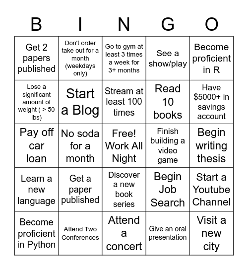 2023 Bingo Card