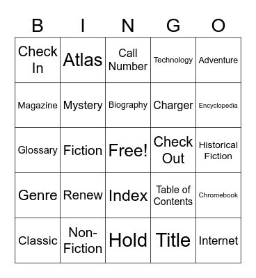Library Bingo Card
