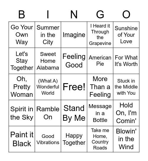 Singo Bingo Card