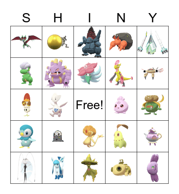 Budgie's 2023 Shiny Hunts Bingo Card