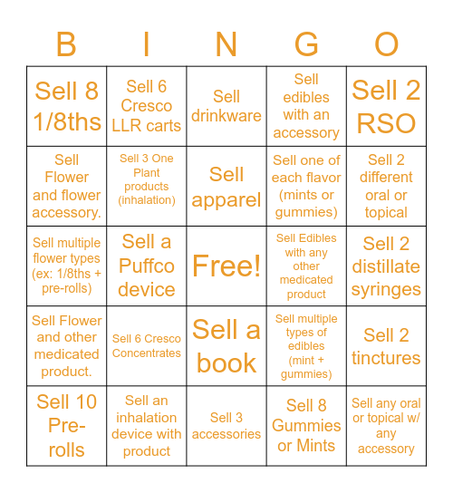 Sunnyside PSL Bingo Card