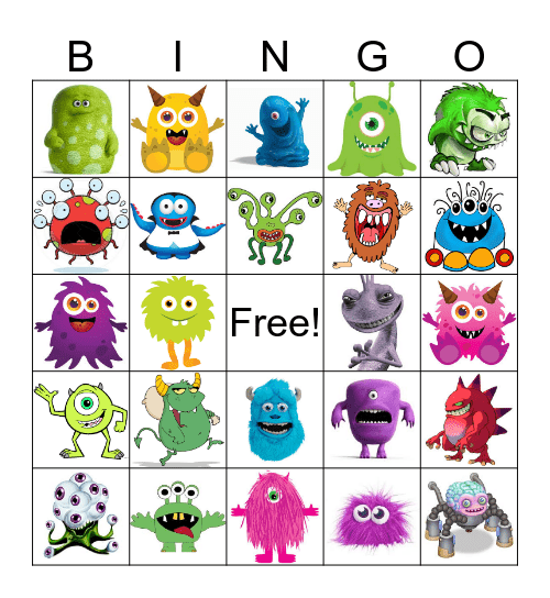 MONSTER BINGO Card