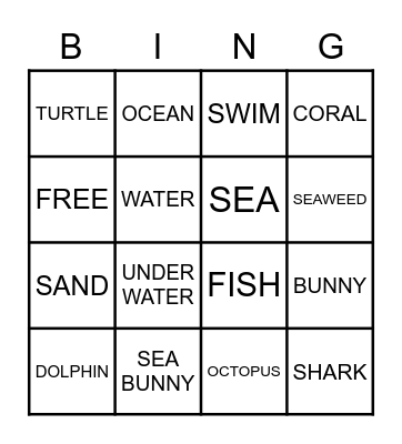 SEA BUNNY BINGO Card