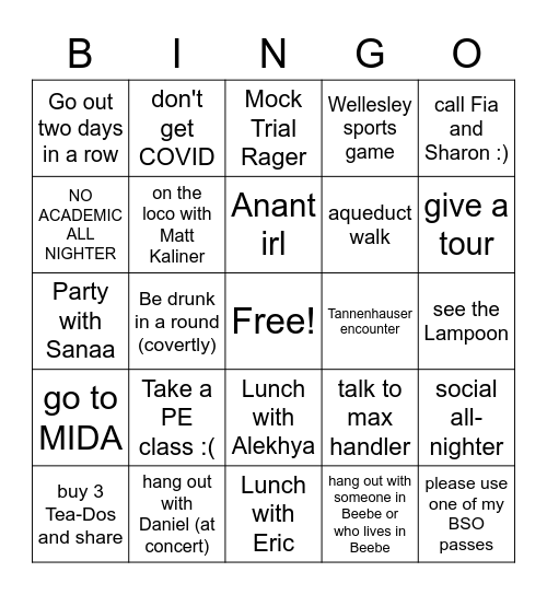 Dhanya's Spring of Bingo Card