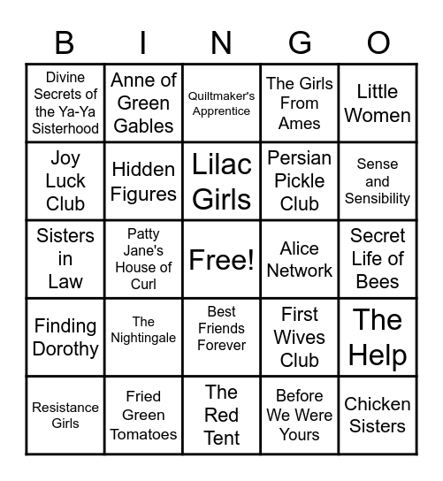 Galentine Book Title Bingo Card