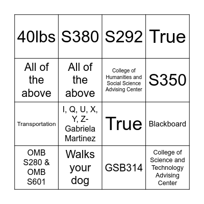 Recovery Program BINGO! Bingo Card